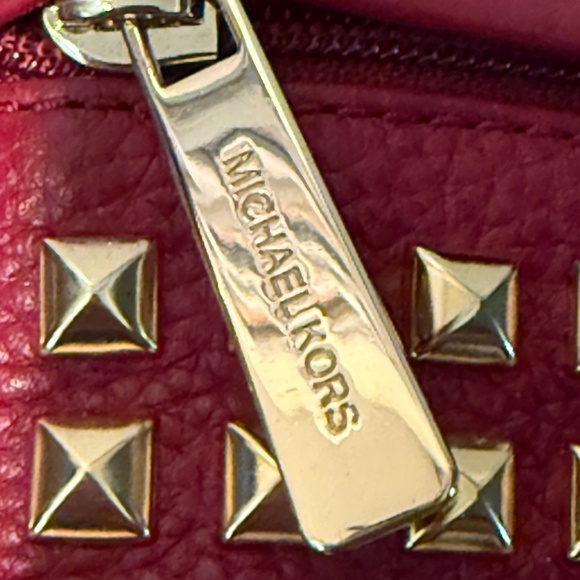 Michael Kors Red Leather Mini Backpack Handbag EUC - Picture 8 of 13
